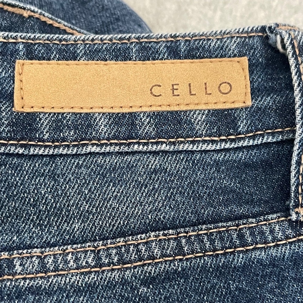 Cello Flare Jeans Size 5 Distressed‎ Knee High Rise Button Fly Y2K Western Style - Picture 12 of 13